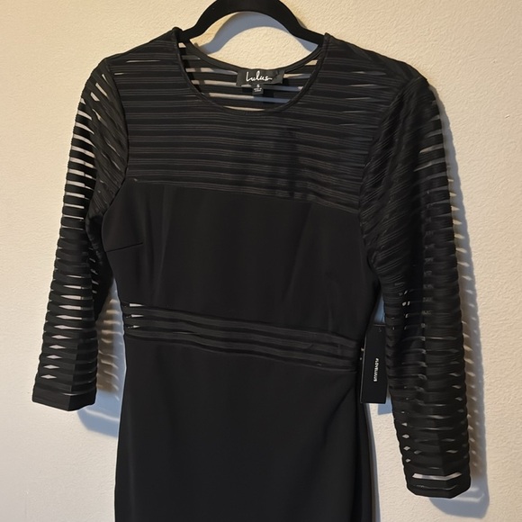 Lulu’s NWT Little Black Dress 3/4 Sleeve Women Small Classy Elegant Bachelorette - Picture 5 of 14